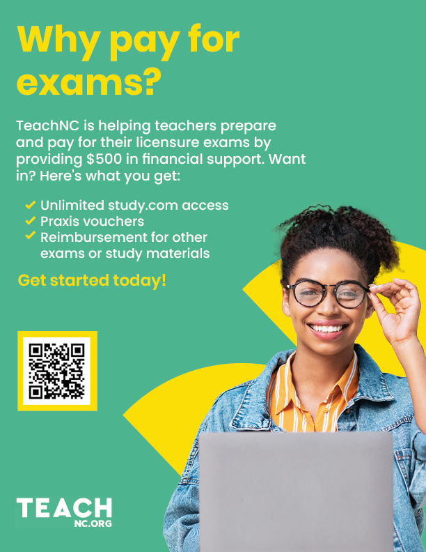 TeachNC to offer up to $500 in exam support for educators, prospective ...