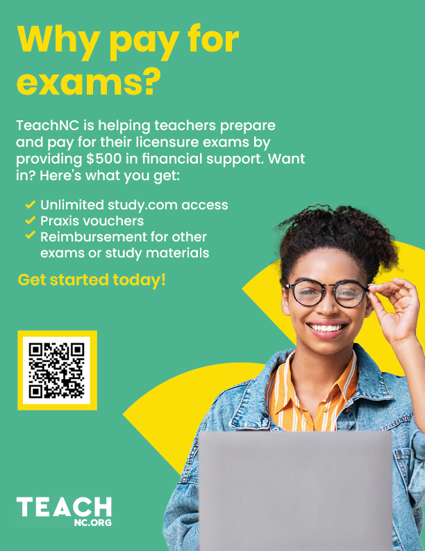 TeachNC to offer up to 500 in exam support for educators, prospective