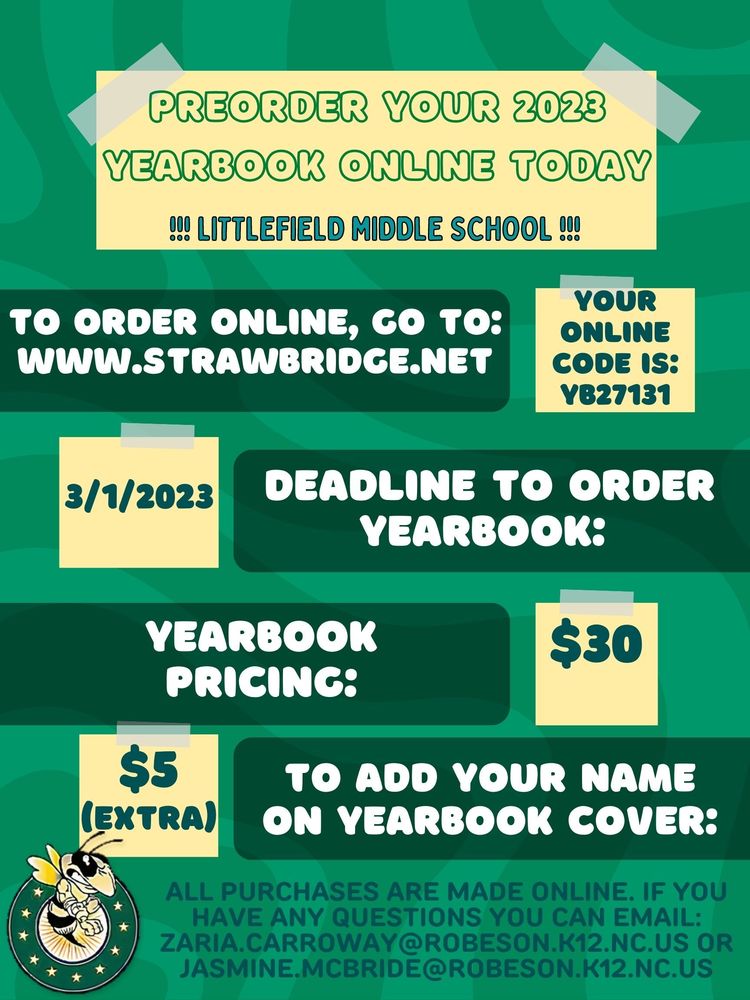 Pre-Order your Yearbook | Littlefield Middle School