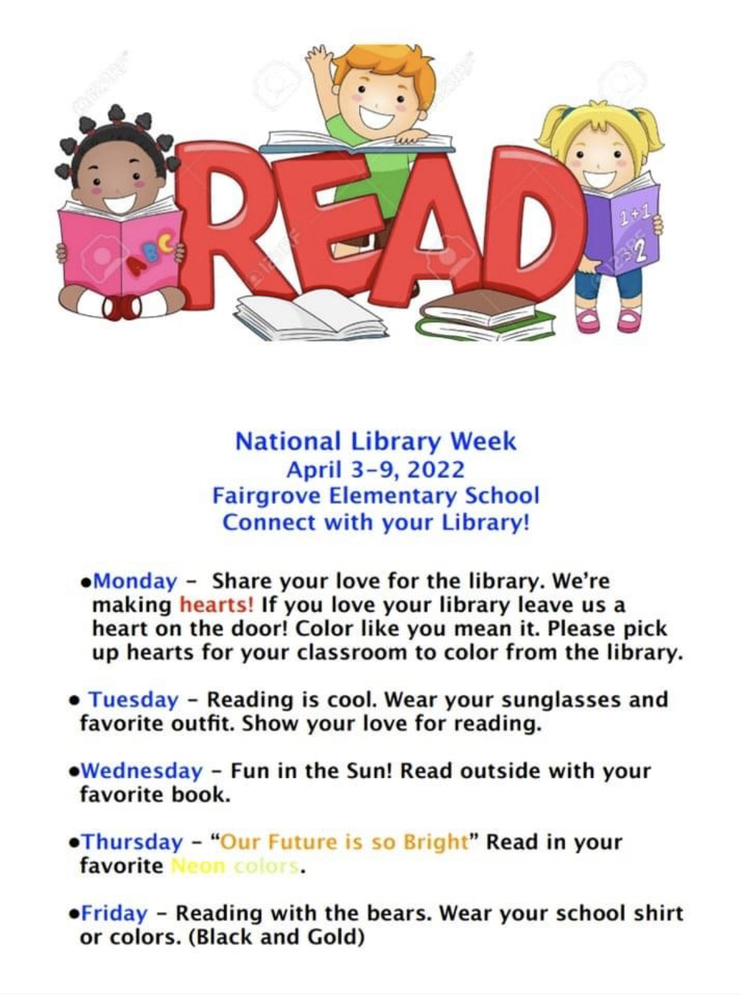 National Library Week Fairgrove Elementary School