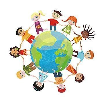 Children holding hand around the World