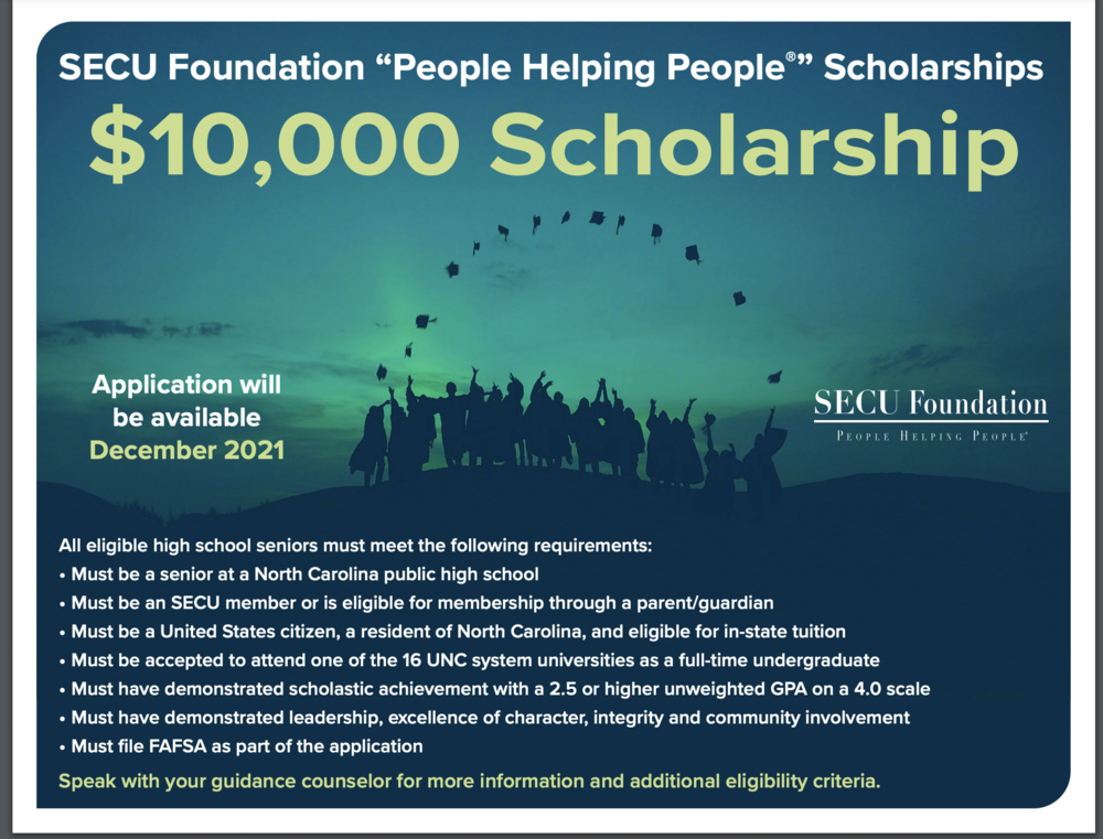 SECU Foundation "People Helping People" Scholarship Information PSRC