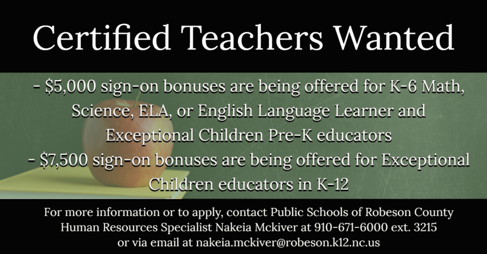 Certified Teachers Wanted Flyer