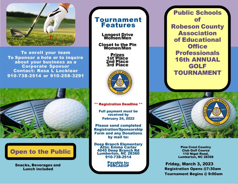 PSRC Association of Educational Office Professionals 16th Annual Golf Tournament is March 3