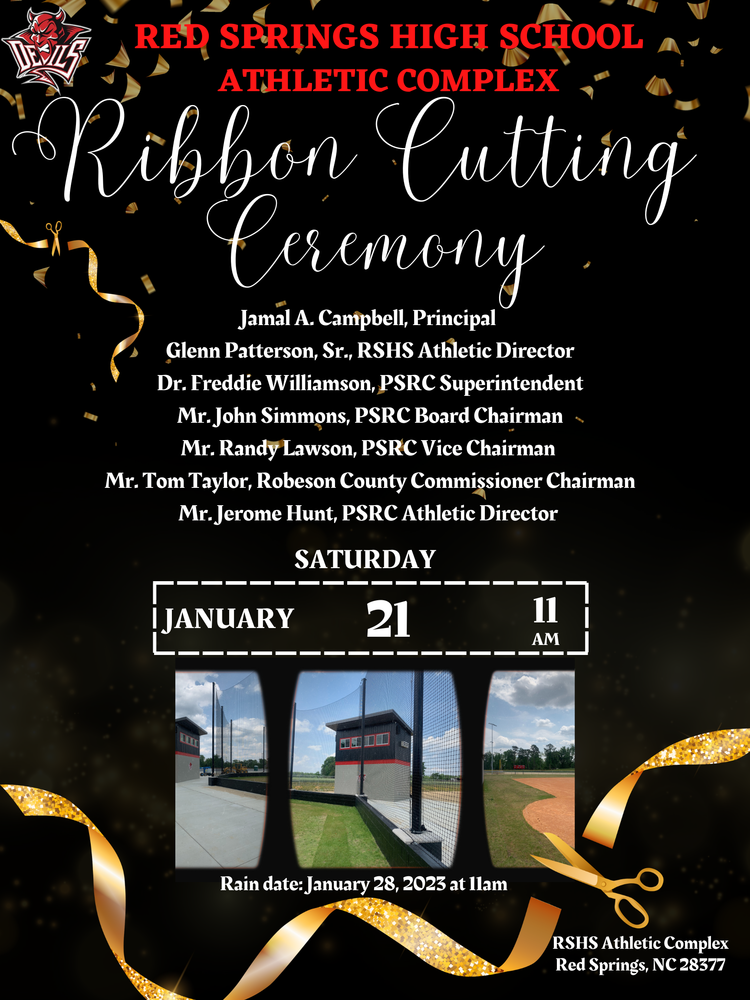 Red Springs High School Athletic Complex Ribbon Cutting Ceremony is Jan. 21