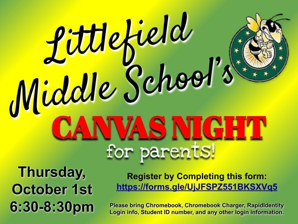 Littlefield Middle School Canvas Night Littlefield Middle School
