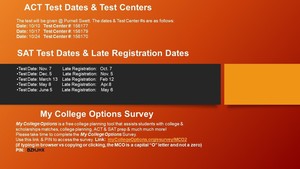 ACT, SAT and My College Options Survey