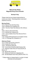 Meal Bus Schedule