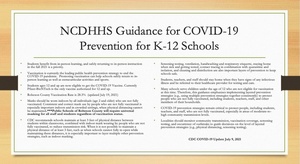 NCDHHS Guidance for COVID-19 Prevention for K-12 Schools