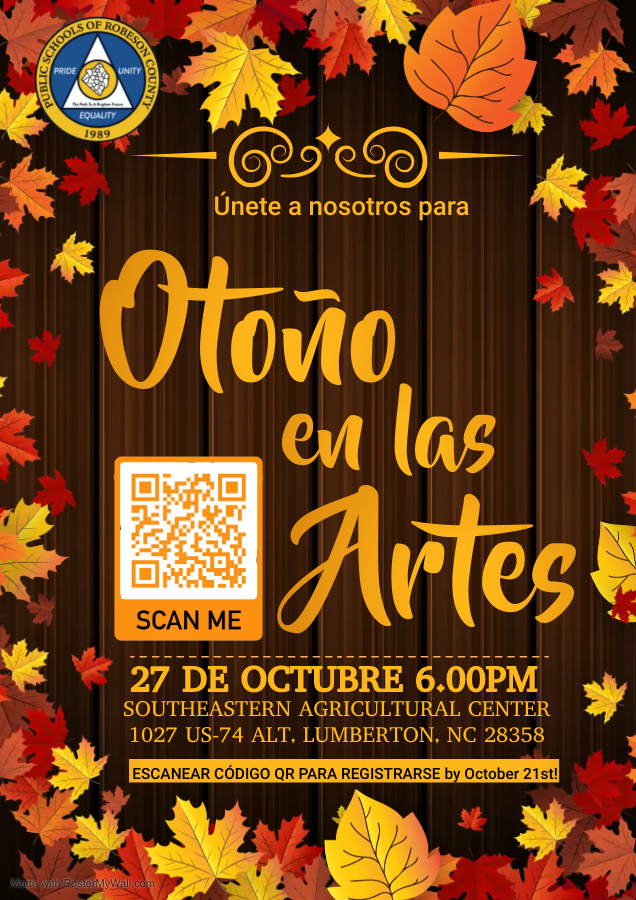 Fall into the Arts flyer Spanish